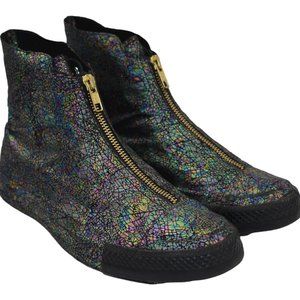 Chuck Taylor Women's All Star Oil Slick Shroud High Top Iridescent Sneaker 7.5